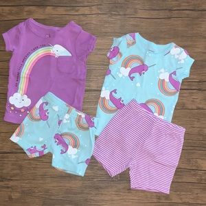 Carter’s 4 piece pajama set, Size 6 mths